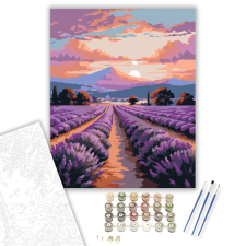 Számfestő.hu Naplemente a Levendulamezők Felett - számfestő készlet – 40×50 cm (Keretre feszítve) kreatív és készségfejlesztő