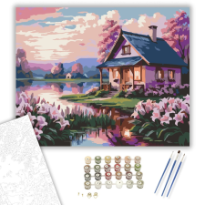 Számfestő.hu Naplemente Liliomokkal - számfestő készlet – 40×50 cm (Keretre feszítve) kreatív és készségfejlesztő