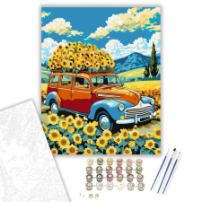 Számfestő.hu Napraforgó Utazás Harmóniája - számfestő készlet – 40×50 cm (Keretre feszítve) kreatív és készségfejlesztő