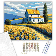 Számfestő.hu Napraforgók Tánca - számfestő készlet – 60×70 cm (Keretre feszítve) kreatív és készségfejlesztő