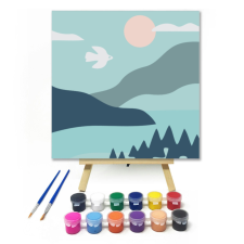 Számfestő.hu Napsütés - gyerek számfestő készlet – 20×20 cm (Keretre feszítve) kreatív és készségfejlesztő