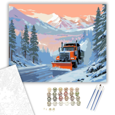 Számfestő.hu Narancssárga Hókotró Hegyi Úton - számfestő készlet – 40×50 cm (Keretre feszítve) kreatív és készségfejlesztő