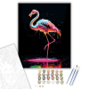 Számfestő.hu Neon Flamingó és Csillogó Textúrák - számfestő készlet – 40×50 cm (Keretre feszítve)