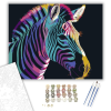 Számfestő.hu Neon Színátmenetek Zebra Portré - számfestő készlet – 40×50 cm (Keretre feszítve)