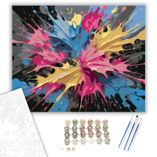 Számfestő.hu Neon Színű Impasto Káosz - számfestő készlet – 40×50 cm (Keretre feszítve) kreatív és készségfejlesztő