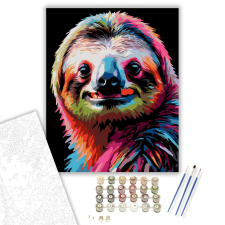 Számfestő.hu Neon Színű Lajhár - számfestő készlet – 40×50 cm (Keretre feszítve) kreatív és készségfejlesztő