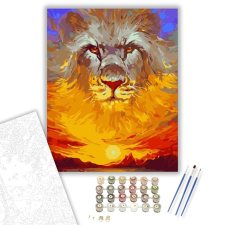 Számfestő.hu Oroszlán napfény - számfestő készlet – 40×50 cm (Keretre feszítve) kreatív és készségfejlesztő