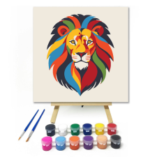 Számfestő.hu Oroszlánfej - gyerek számfestő készlet – 20×20 cm (Keretre feszítve) kreatív és készségfejlesztő