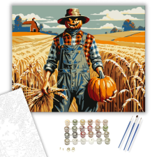 Számfestő.hu Őszi Aratás Madárijesztővel - számfestő készlet – 40×50 cm (Keretre feszítve) kreatív és készségfejlesztő