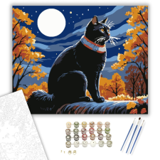 Számfestő.hu Őszi Holdfény Macskaszemmel - számfestő készlet – 40×50 cm (Keretre feszítve) kreatív és készségfejlesztő