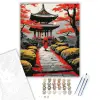 Számfestő.hu Őszi Japán Templom Kert - számfestő készlet – 50×60 cm (Keret nélkül)