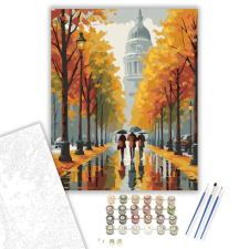 Számfestő.hu Őszi Séta a Városban - számfestő készlet – 50×60 cm (Keretre feszítve) kreatív és készségfejlesztő