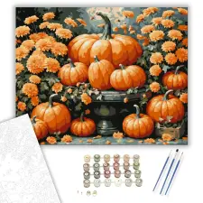 Számfestő.hu Őszi Tök és Virágzás - számfestő készlet – 60×70 cm (Keret nélkül) kreatív és készségfejlesztő