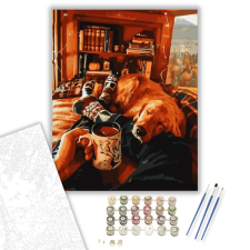 Számfestő.hu Otthoni pihenés - számfestő készlet – 80×100 cm (Keretre feszítve) kreatív és készségfejlesztő