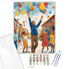 Számfestő.hu Óvodai Ballagás Színes Lufikkal - számfestő készlet – 40×50 cm (Keretre feszítve) kreatív és készségfejlesztő