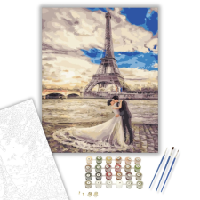 Számfestő.hu Párizsi nászút - számfestő készlet – 40×50 cm (Keretre feszítve) kreatív és készségfejlesztő