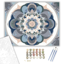 Számfestő.hu Pasztell Kör Mandala - számfestő készlet – 40×50 cm (Keretre feszítve) kreatív és készségfejlesztő