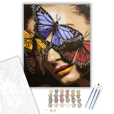 Számfestő.hu Pillangó arc - számfestő készlet – 40×50 cm (Keretre feszítve) kreatív és készségfejlesztő