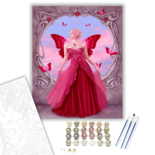 Számfestő.hu Pillangó Lány - számfestő készlet – 40×50 cm (Keretre feszítve) kreatív és készségfejlesztő