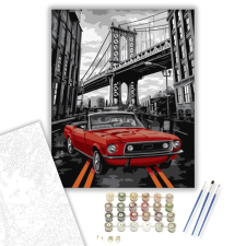 Számfestő.hu Piros cabrio - számfestő készlet – 60×70 cm (Keret nélkül) kreatív és készségfejlesztő