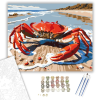 Számfestő.hu Piros Rák a Napfényes Parton - számfestő készlet – 40×50 cm (Keretre feszítve)