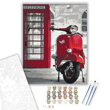 Számfestő.hu Piros Vespa - számfestő készlet – 80×100 cm (Keret nélkül) kreatív és készségfejlesztő