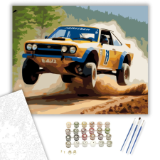 Számfestő.hu Rally Autó Ugrás Közben - számfestő készlet – 40×50 cm (Keretre feszítve) kreatív és készségfejlesztő