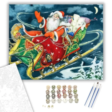 Számfestő.hu Repülő szánon - számfestő készlet – 80×100 cm (Keret nélkül) kreatív és készségfejlesztő