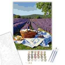 Számfestő.hu Romantikus Piknik a Levendulamezőn - számfestő készlet – 40×50 cm (Keretre feszítve) kreatív és készségfejlesztő