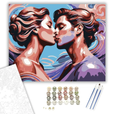 Számfestő.hu Romantikus Sziluettek Összefonódása - számfestő készlet – 50×60 cm (Keretre feszítve) kreatív és készségfejlesztő