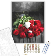 Számfestő.hu Rózsacsokor - számfestő készlet – 40×50 cm (Keretre feszítve) kreatív és készségfejlesztő