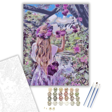 Számfestő.hu Rózsák között - számfestő készlet – 40×50 cm (Keretre feszítve) kreatív és készségfejlesztő