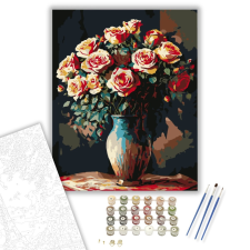Számfestő.hu Rózsás elegancia - számfestő készlet – 40×50 cm (Keretre feszítve) kreatív és készségfejlesztő