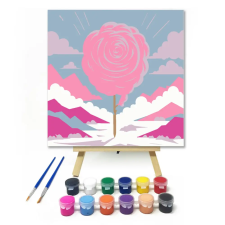 Számfestő.hu Rózsaszín felhők - gyerek számfestő készlet – 40×40 cm (Keret nélkül) kreatív és készségfejlesztő