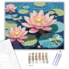 Számfestő.hu Rózsaszín Lótusz és Szitakötők a Víz Felszínén - számfestő készlet – 40×50 cm (Keretre feszítve)
