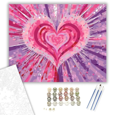 Számfestő.hu Rózsaszín Szívtörés Absztrakció - számfestő készlet – 50×60 cm (Keret nélkül) kreatív és készségfejlesztő