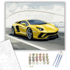 Számfestő.hu Sárga Lamborghini - számfestő készlet – 80×100 cm (Keretre feszítve) kreatív és készségfejlesztő