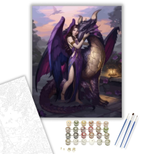 Számfestő.hu Sárkánnyal - számfestő készlet – 40×50 cm (Keretre feszítve) kreatív és készségfejlesztő