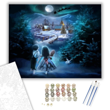 Számfestő.hu Sarki fény - számfestő készlet – 40×50 cm (Keretre feszítve) kreatív és készségfejlesztő