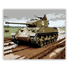 Számfestő.hu Sherman Tank Csata Közben - számfestő készlet kreatív és készségfejlesztő