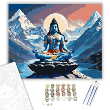 Számfestő.hu Shiva Meditáció a Himalájában - számfestő készlet – 80×100 cm (Keretre feszítve) kreatív és készségfejlesztő