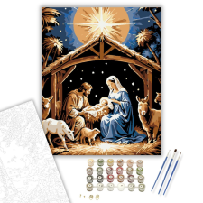 Számfestő.hu Szent Éjszaka Ragyogása - számfestő készlet – 40×50 cm (Keretre feszítve) kreatív és készségfejlesztő