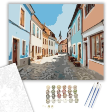 Számfestő.hu Szentendrei Utcakép - számfestő készlet – 60×70 cm (Keretre feszítve) kreatív és készségfejlesztő