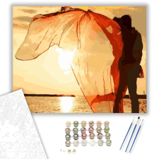 Számfestő.hu Szerelem a Parton - számfestő készlet – 40×50 cm (Keretre feszítve) kreatív és készségfejlesztő