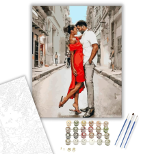 Számfestő.hu Szerelmes szívek - számfestő készlet – 40×50 cm (Keretre feszítve) kreatív és készségfejlesztő