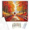 Számfestő.hu Szerelmespár Őszi Erdőben - számfestő készlet – 50×60 cm (Keretre feszítve)
