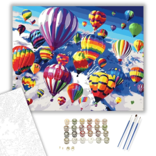 Számfestő.hu Színes ballonok a levegőben - számfestő készlet – 40×50 cm (Keretre feszítve) kreatív és készségfejlesztő