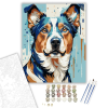 Számfestő.hu Színes Festett Kutya Portré - számfestő készlet – 40×50 cm (Keretre feszítve)