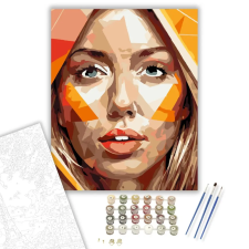 Számfestő.hu Színes Geometrikus Portré - számfestő készlet – 60×70 cm (Keretre feszítve) kreatív és készségfejlesztő
