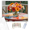 Számfestő.hu Színes Gerberák a Kerti Asztalon - számfestő készlet – 40×50 cm (Keretre feszítve)